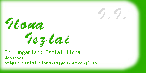 ilona iszlai business card